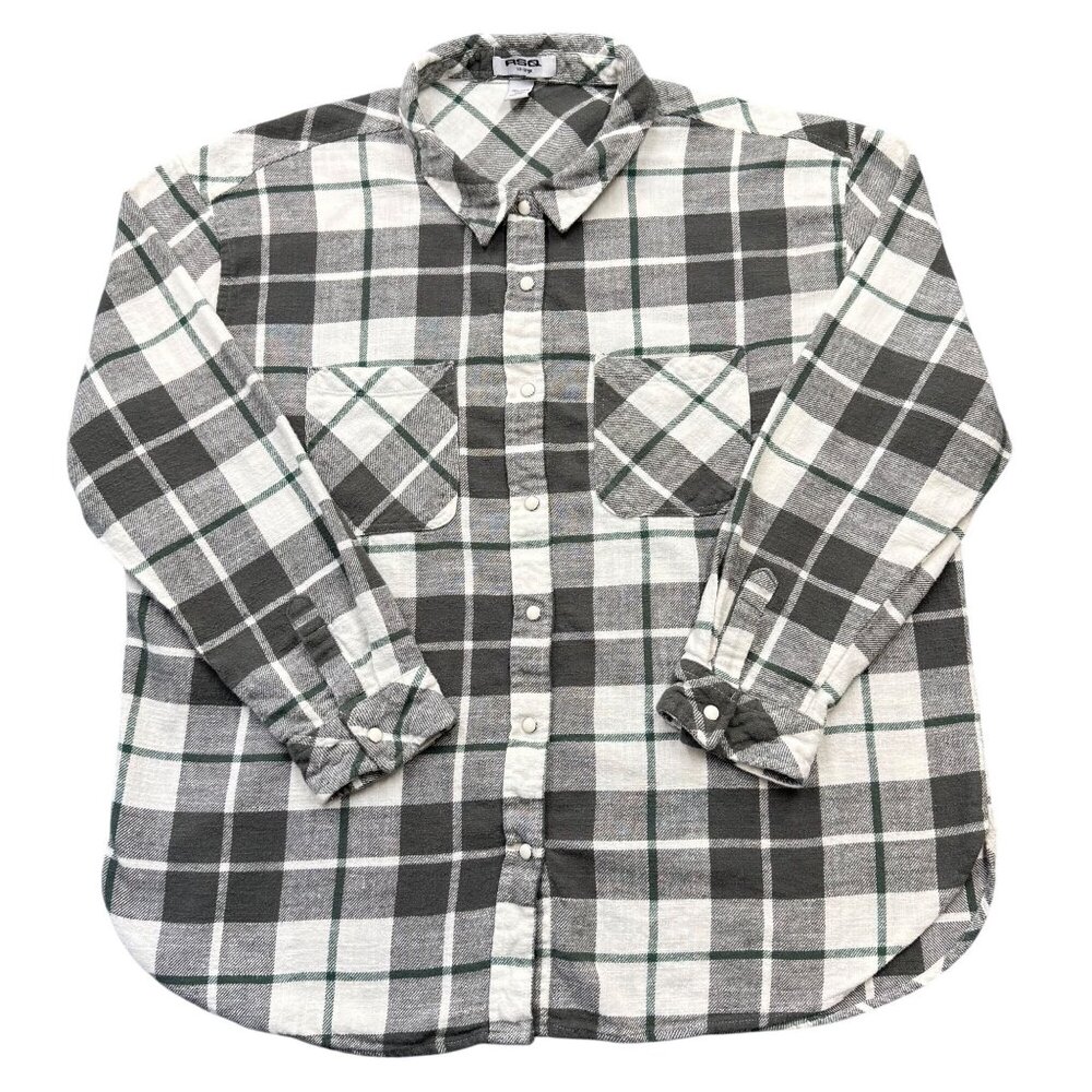 RSQ Pearl Snap‎ Plaid Flannel Shirt Mens XXL Workwear Streetwear Country Western